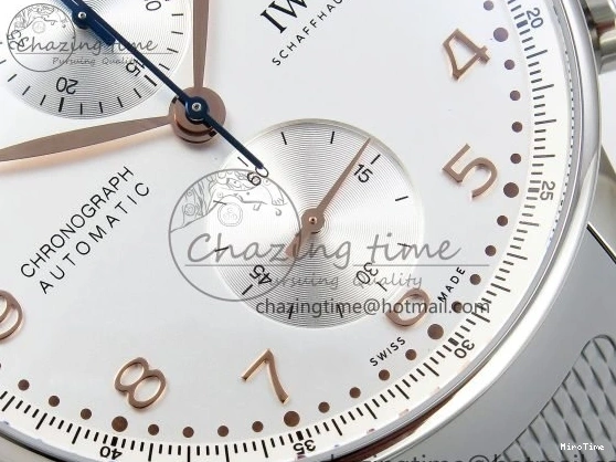 MIROTIME 0212 Portuguese Chrono IW3716 Z+F 1:1 Best Edition White Dial on Gray Rubber Strap A WrinkleFree 7014